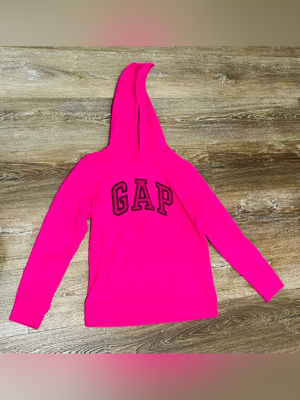 GAP Neon Pink Hoodie with Contrasting Logo